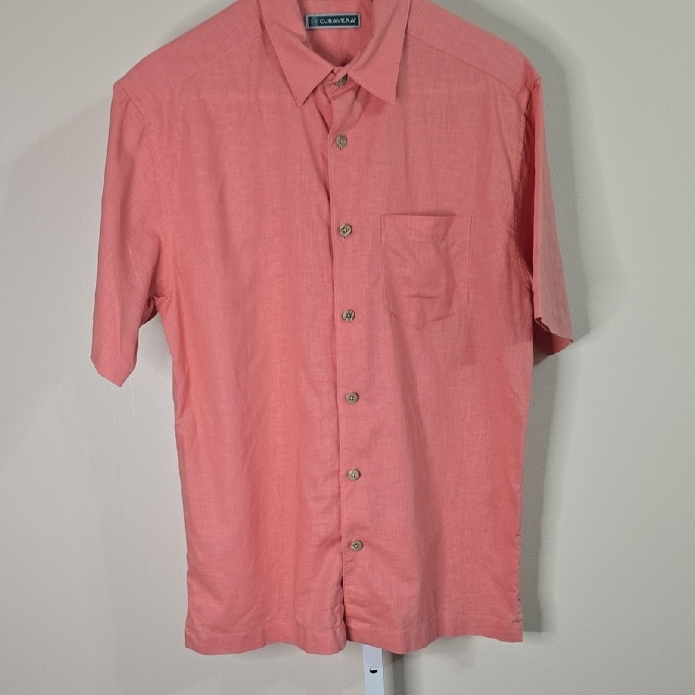 Cubavera Coral Short Sleeve‎ Men's Top Sz S